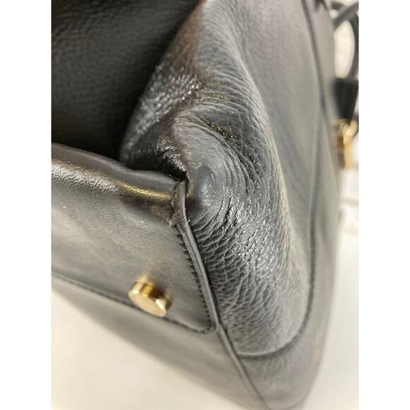 MICHAEL KORS LARGE BLACK LEATHER HANDBAG WITH LOCK CHARM - Picture 10 of 15